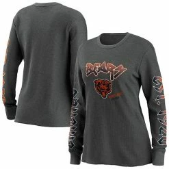 Top 10 🛒 Unbranded 👩 Women's WEAR By Erin Andrews Gray Chicago Bears Long Sleeve Thermal T-Shirt ⭐