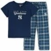 Cheapest 🔔 Unbranded 👩 Women's Concepts Sport Navy/Gray New York Yankees Plus Size T-Shirt & Flannel Pants Sleep Set ✔️