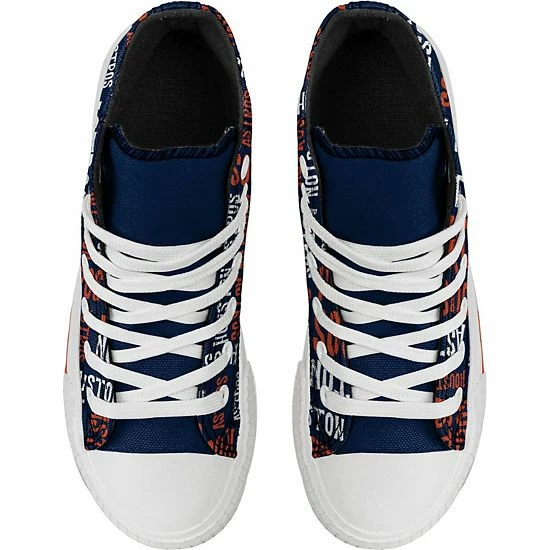 Promo ๐ Unbranded Youth FOCO Navy Houston Astros Repeat Wordmark High Top Canvas Allover ๐ Sneakers ๐ - Image 3