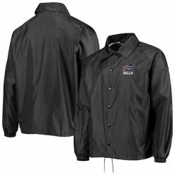 Outlet 👍 Unbranded Men's Dunbrooke Black Buffalo Bills Coaches Classic Raglan Full-Snap Windbreaker Jacket ❤️