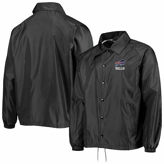 Outlet 👍 Unbranded Men's Dunbrooke Black Buffalo Bills Coaches Classic Raglan Full-Snap Windbreaker Jacket ❤️