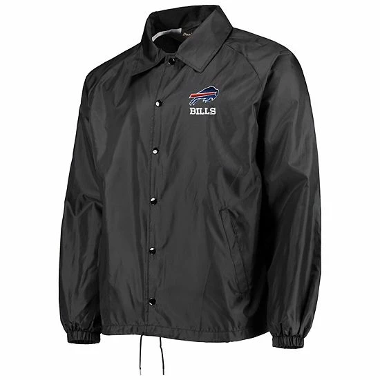 Outlet 👍 Unbranded Men's Dunbrooke Black Buffalo Bills Coaches Classic Raglan Full-Snap Windbreaker Jacket ❤️ - Image 3