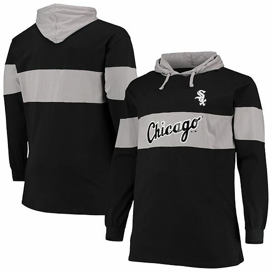 New ๐ฏ Unbranded Men's Black Chicago White Sox Big & Tall Pullover Hoodie ๐คฉ - Image 2