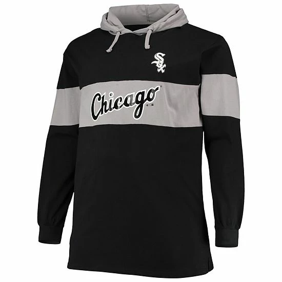 New ๐ฏ Unbranded Men's Black Chicago White Sox Big & Tall Pullover Hoodie ๐คฉ - Image 3