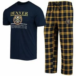 Best deal 🤩 Unbranded Men's Concepts Sport Navy/Gold Denver Nuggets Lodge T-Shirt & Pants Set 🧨