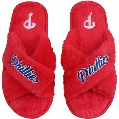 Deals 😉 Unbranded 👩 Women's FOCO Philadelphia Phillies Script Cross Slide Slippers 🌟