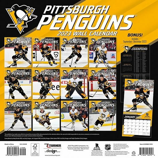 New 🥰 Unbranded Pittsburgh Penguins 2023 12" X 12" Team Wall Calendar 🎁 - Image 3