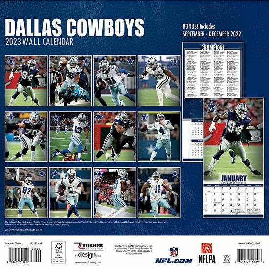 Best deal 🛒 Unbranded Dallas Cowboys 2023 12" X 12" Wall Calendar 😉 - Image 3