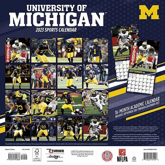 Best Sale ✔️ Unbranded Michigan Wolverines 2023 16-Month Team Wall Calendar 🤩 - Image 3