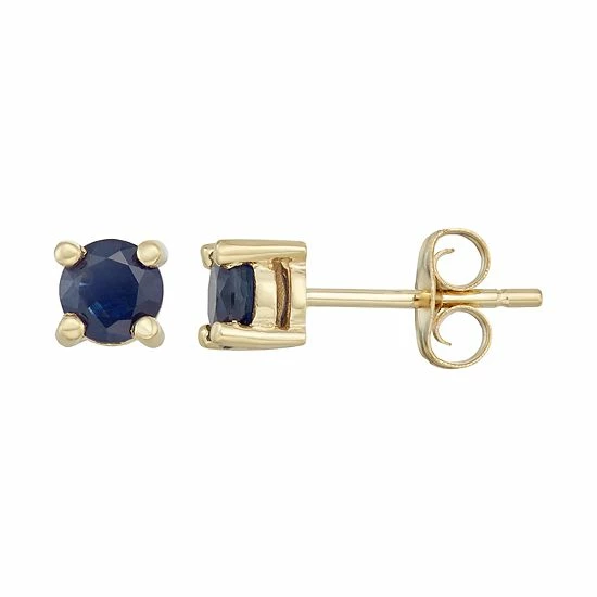 Discount ๐ Unbranded 14k Gold Sapphire Stud Earrings Rose ๐ - Image 2