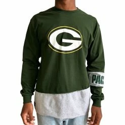 Best reviews of 🤩 Unbranded Men's Refried Apparel Green/Gray Green Bay Packers Sustainable Upcycled Angle Long Sleeve T-Shirt 👏