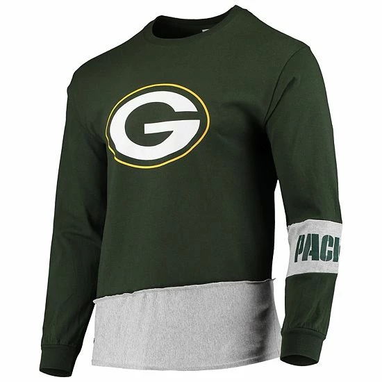 Best reviews of ๐คฉ Unbranded Men's Refried Apparel Green/Gray Green Bay Packers Sustainable Upcycled Angle Long Sleeve T-Shirt ๐ - Image 3
