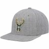 Best Sale 🛒 Unbranded Men's Mitchell & Ness Heathered Gray Milwaukee Bucks 2.0 Snapback Hat 👏