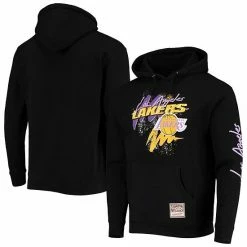 Budget 🛒 Unbranded Men's Mitchell & Ness Black Los Angeles Lakers Hardwood Classics Hyper Hoops Pullover Hoodie ⭐