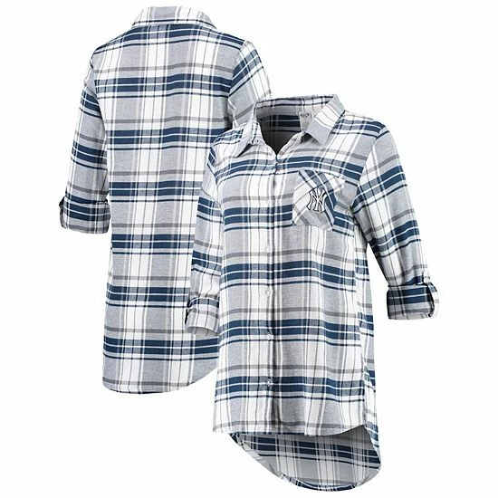 Cheapest 🧨 Unbranded 👩 Women's Concepts Sport Navy/Gray New York Yankees Accolade Flannel Nightshirt ✨