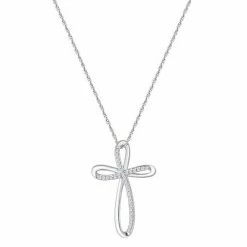 Best reviews of 🔔 Unbranded 10k White Gold 1/6 Carat T.W. Diamond Cross Pendant Necklace 💯