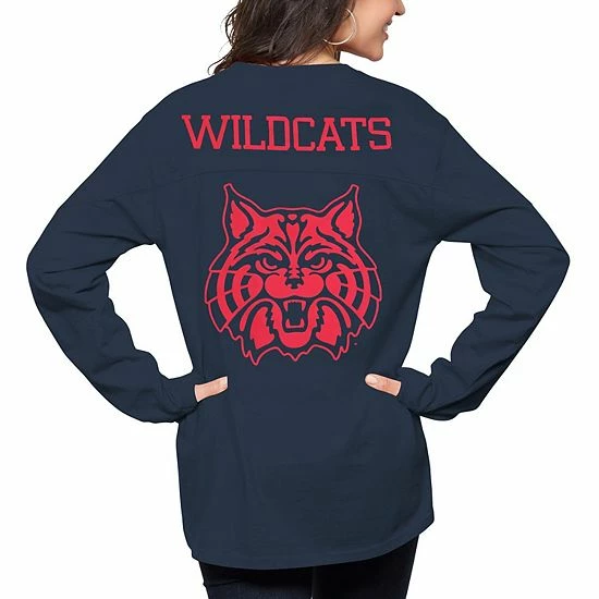 Cheapest ๐ Unbranded ๐ฉ Women's Pressbox Navy Arizona Wildcats The Big ๐ Shirt Oversized Long Sleeve T-Shirt ๐คฉ - Image 2