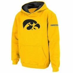 Outlet 🔥 Unbranded Youth Stadium Athletic Gold Iowa Hawkeyes Big Logo Pullover Hoodie 🎉