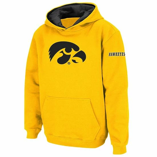 Outlet 🔥 Unbranded Youth Stadium Athletic Gold Iowa Hawkeyes Big Logo Pullover Hoodie 🎉