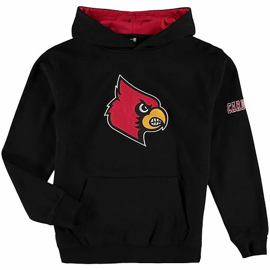 Brand new ✔️ Unbranded Youth Black Louisville Cardinals Big Logo Pullover Hoodie ⌛