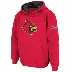 Buy 👍 Unbranded Youth Stadium Athletic Red Louisville Cardinals Big Logo Pullover Hoodie 🥰