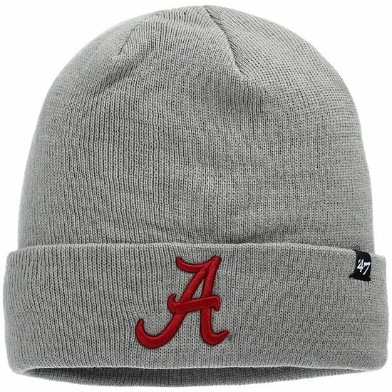 Cheap 🛒 Unbranded Men's '47 Gray Alabama Crimson Tide Raised Cuffed Knit Hat 🤩