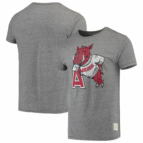 Hot Sale ๐ Unbranded Men's Original Retro Brand Heathered Gray Arkansas Razorbacks Vintage Tri-Blend T-Shirt ๐ - Image 2