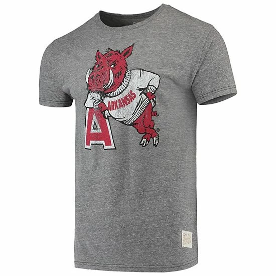 Hot Sale ๐ Unbranded Men's Original Retro Brand Heathered Gray Arkansas Razorbacks Vintage Tri-Blend T-Shirt ๐ - Image 3