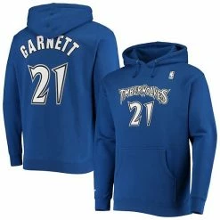 Buy ⭐ Unbranded Men's Mitchell & Ness Kevin Garnett Blue Minnesota Timberwolves Hardwood Classics Name & Number Pullover Hoodie 👍