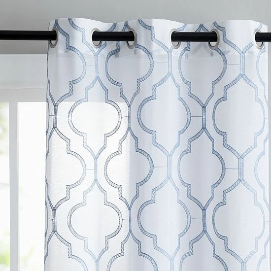Budget 💯 Unbranded VCNY 2-pack Charlotte Embroidery Sheer Window Curtain Blue ⌛ - Image 2