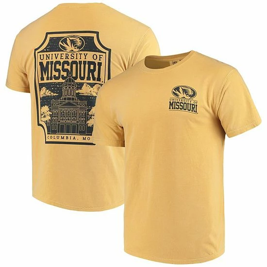 Outlet ✨ Unbranded Men's Gold Missouri Tigers Comfort Colors Campus Icon T-Shirt 💯
