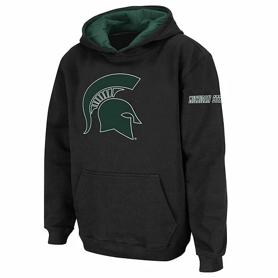 Cheapest 😍 Unbranded Youth Stadium Athletic Black Michigan State Spartans Big Logo Pullover Hoodie 🌟 - Image 2