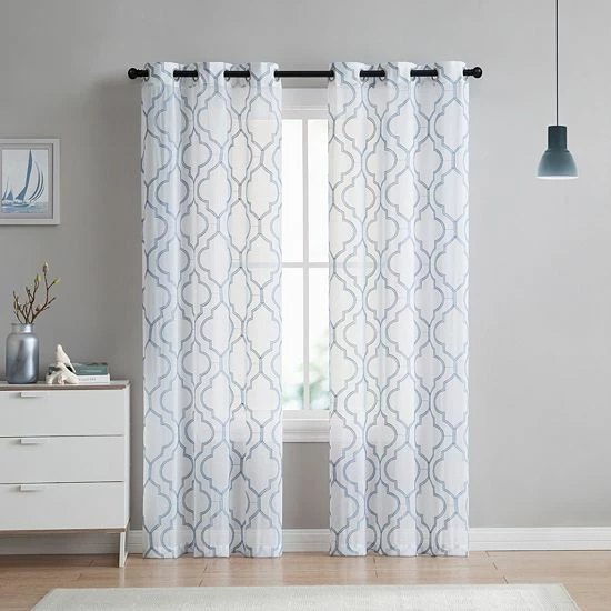 Budget 💯 Unbranded VCNY 2-pack Charlotte Embroidery Sheer Window Curtain Blue ⌛ - Image 5