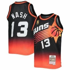 Buy 🤩 Unbranded Youth Mitchell & Ness Steve Nash Black/Orange Phoenix Suns 1996-97 Hardwood Classics Fadeaway Swingman Jersey ✨