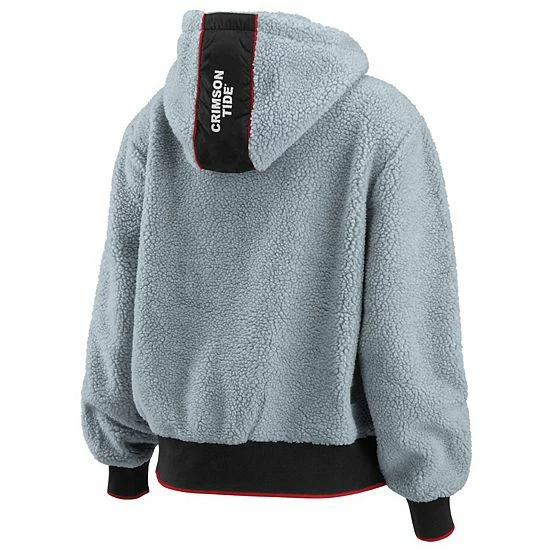 Outlet ๐ Unbranded ๐ฉ Women's WEAR By Erin Andrews Gray Alabama Crimson Tide Sherpa Full-Zip Hoodie ๐ - Image 4