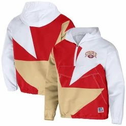 Top 10 😉 Unbranded Men's NFL X Staple Red San Francisco 49ers All Over Print Quarter-Zip Pullover Jacket ❤️