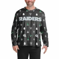 Best deal ⌛ Unbranded Men's FOCO Black Las Vegas Raiders Ugly Sweater Long Sleeve T-Shirt 👏