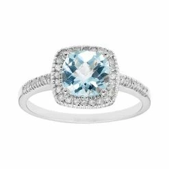 Best reviews of 🎉 Unbranded Sky Blue Topaz 10K Gold & 1/5 Carat T.W. Diamond Frame Ring White 💯