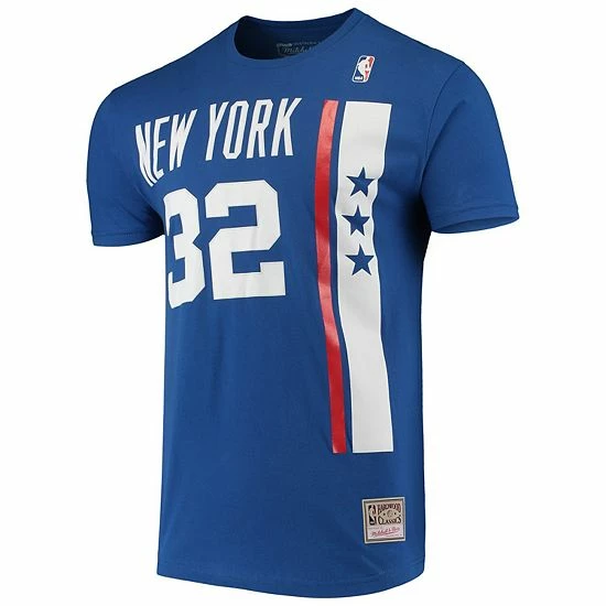 New 🛒 Unbranded Men's Mitchell & Ness Julius Erving Blue New York Nets Hardwood Classics Stitch Name & Number T-Shirt 👍 - Image 3