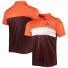 Coupon 😉 Unbranded Men's FOCO Orange/Brown Cleveland Browns Retro Colorblock Polo ❤️