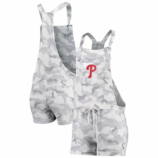 Cheapest ๐ Unbranded ๐ฉ Women's Concepts Sport Gray Philadelphia Phillies Camo Overall Romper ๐ - Image 2