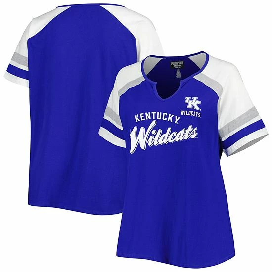 Top 10 🌟 Unbranded 👩 Women's Royal Kentucky Wildcats Plus Size Arch Raglan Notch Neck T-Shirt 🔔 - Image 2