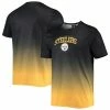 Cheapest 🔥 Unbranded Men's FOCO Black/Gold Pittsburgh Steelers Gradient Rash Guard Swim 👚 Shirt 🧨