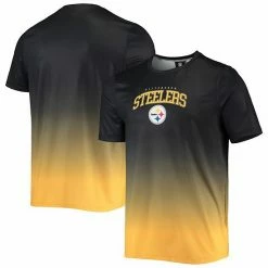 Cheapest 🔥 Unbranded Men's FOCO Black/Gold Pittsburgh Steelers Gradient Rash Guard Swim 👚 Shirt 🧨