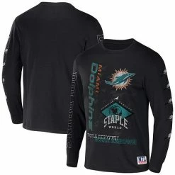 Best reviews of 😀 Unbranded Men's NFL X Staple Black Miami Dolphins World Renowned Long Sleeve T-Shirt ✨