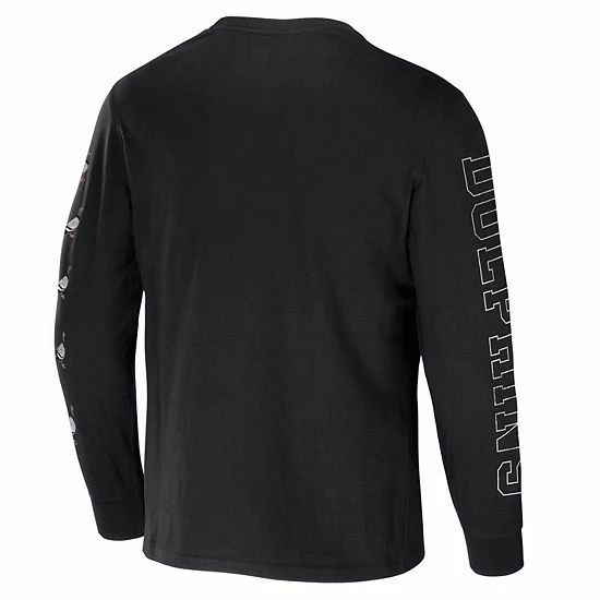 Best reviews of ๐ Unbranded Men's NFL X Staple Black Miami Dolphins World Renowned Long Sleeve T-Shirt โจ - Image 4