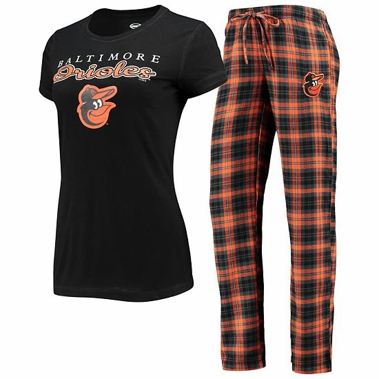 Discount 😍 Unbranded 👩 Women's Concepts Sport Black/Orange Baltimore Orioles Lodge T-Shirt & Pants Sleep Set 🤩 - Image 2