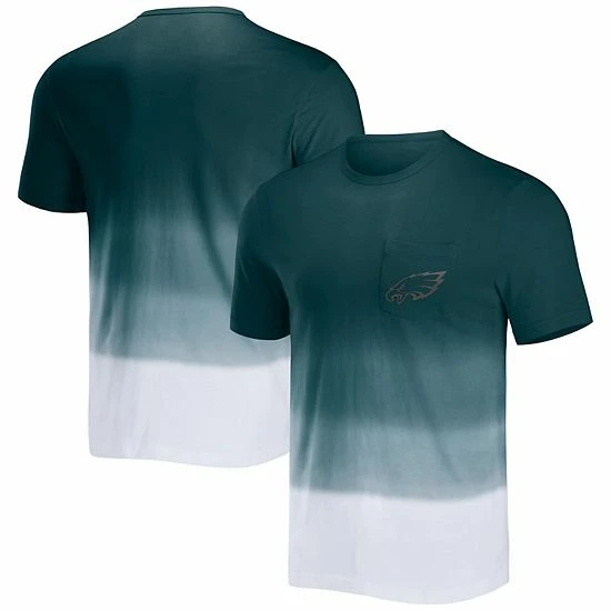 Brand new ⭐ Unbranded Men's NFL X Darius Rucker Collection By Fanatics Midnight Green/White Philadelphia Eagles Dip Dye Pocket T-Shirt ✨