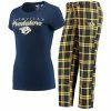 Outlet 🔔 Unbranded 👩 Women's Concepts Sport Navy/Gold Nashville Predators Lodge T-Shirt & Pants Sleep Set ✔️