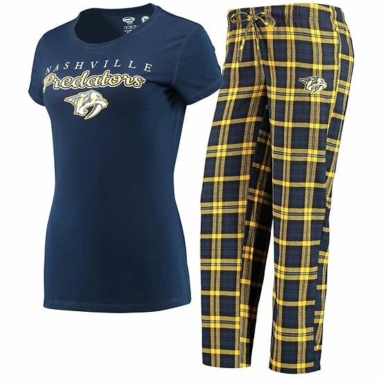 Outlet 🔔 Unbranded 👩 Women's Concepts Sport Navy/Gold Nashville Predators Lodge T-Shirt & Pants Sleep Set ✔️